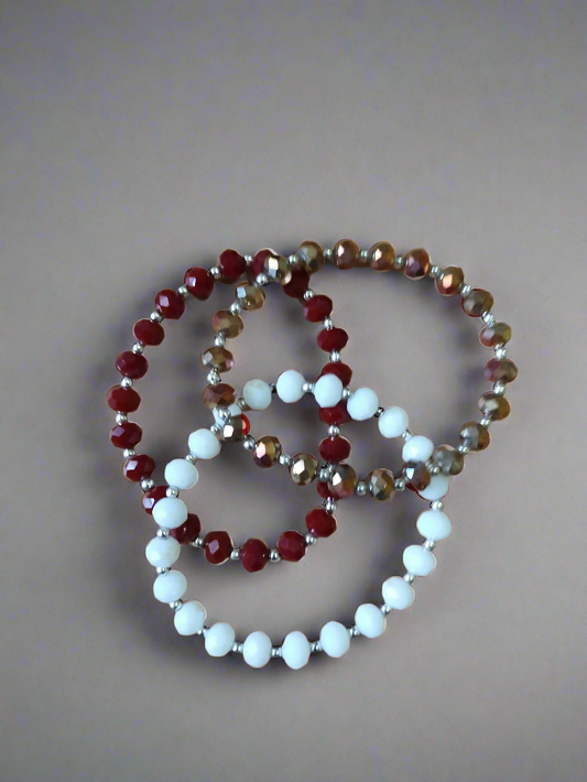 Set: Blanco, bronce y rojo